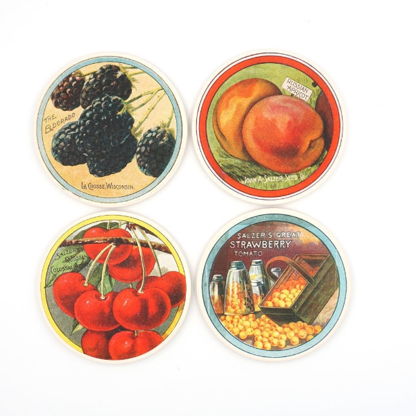 Vintage Fruit Coaster Set