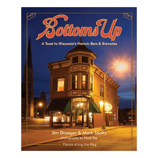 Bottoms Up book cover featuring image of a bar on corner of street