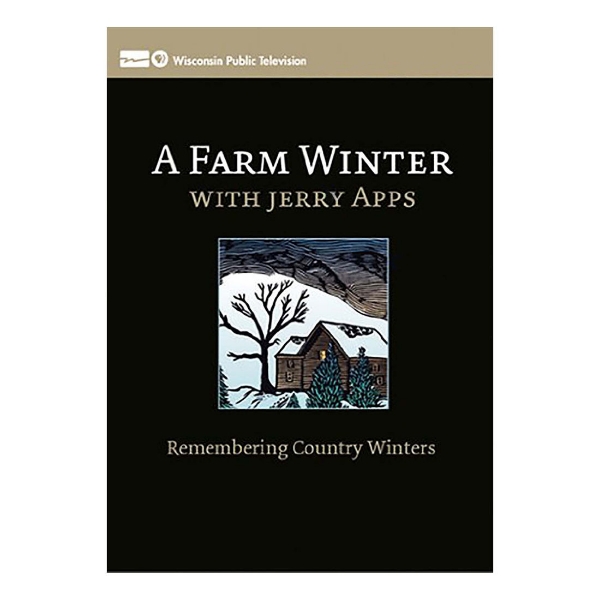 A Farm Winter DVD cover featuring winter illustration surrounded by black background