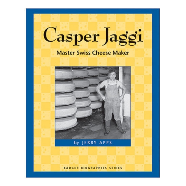 Casper Jaggi book cover featuring blue border and then yellow cheese colored with image of Casper Jaggi