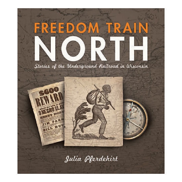 Freedom Train North book cover featuring illustrations of underground railroad