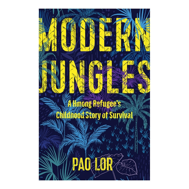 Modern Jungles book cover featuring bold yellow title and blue, purple, and green trees in background