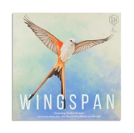 Wingspan game box.  One bird in flight with sky in background. 