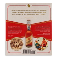 Back cover of The Drink that Made Wisconsin Famous with image of beer bottle and praise for the book from other authors.