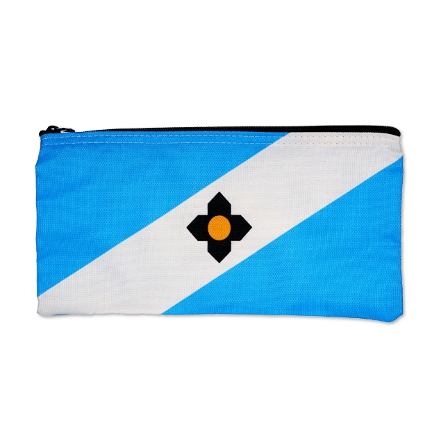 Zipper pouch that looks like the flag of Madison, Wisconsin