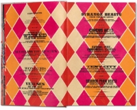 Table of Contents of "The Circus" book with black typography over magenta and orange diamond pattern.