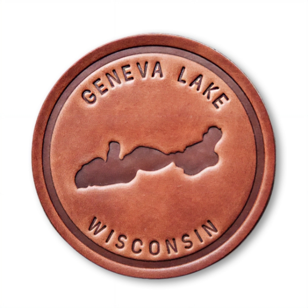 Picture of Geneva Lake Leather Coaster