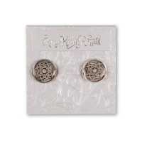 Two round post earrings with Celtic knot design.